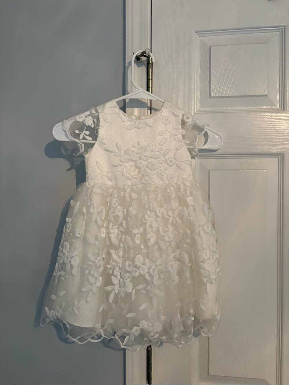 Anthropologie White Floral Lace Tulle Dress for Girls